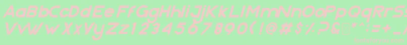 Nazegul Italic Font – Pink Fonts on Green Background