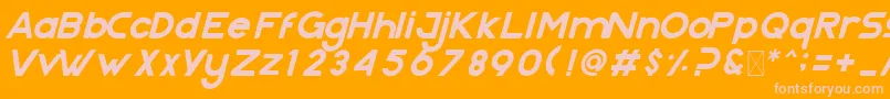 Nazegul Italic Font – Pink Fonts on Orange Background