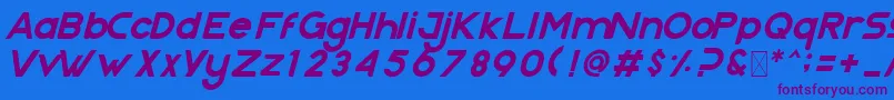 Fonte Nazegul Italic – fontes roxas em um fundo azul