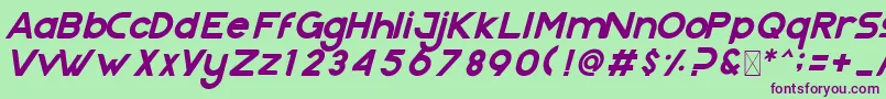 Nazegul Italic Font – Purple Fonts on Green Background