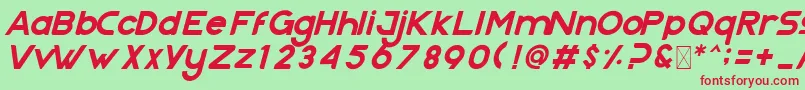 Fonte Nazegul Italic – fontes vermelhas em um fundo verde