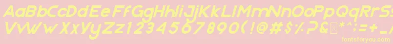 Nazegul Italic Font – Yellow Fonts on Pink Background