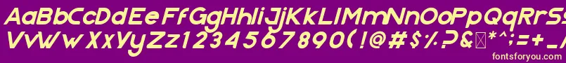 Nazegul Italic Font – Yellow Fonts on Purple Background