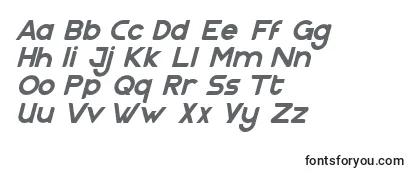 Überblick über die Schriftart Nazegul Italic