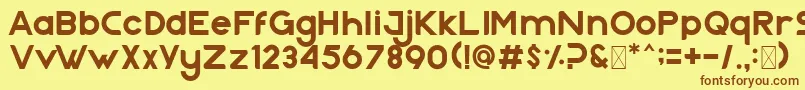 Nazegul Regular Font – Brown Fonts on Yellow Background