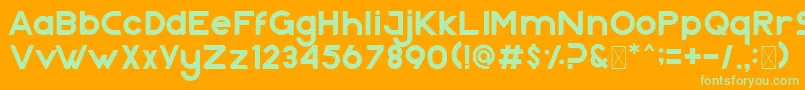 Nazegul Regular Font – Green Fonts on Orange Background