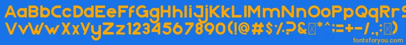 Nazegul Regular Font – Orange Fonts on Blue Background