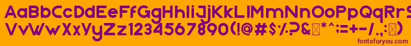 Nazegul Regular Font – Purple Fonts on Orange Background