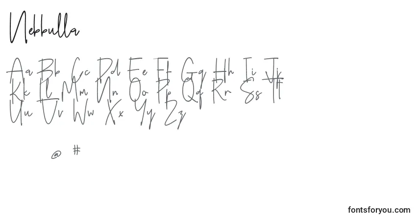 Nebbullaフォント–アルファベット、数字、特殊文字