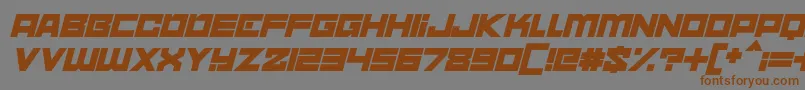 フォントnebulari italic – 茶色の文字が灰色の背景にあります。