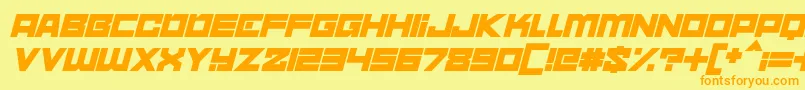 nebulari italic Font – Orange Fonts on Yellow Background