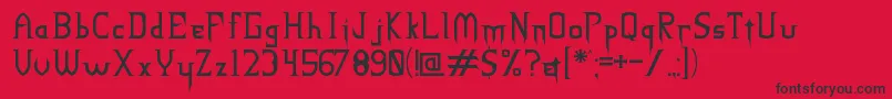 NECK ROMANCER Regular Font – Black Fonts on Red Background