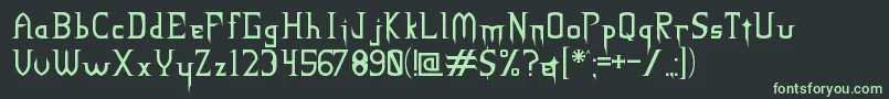 NECK ROMANCER Regular Font – Green Fonts on Black Background