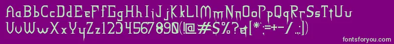 NECK ROMANCER Regular Font – Green Fonts on Purple Background