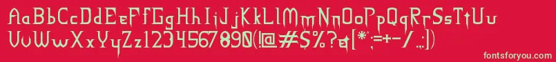 NECK ROMANCER Regular Font – Green Fonts on Red Background