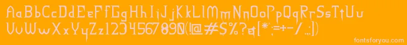 NECK ROMANCER Regular-Schriftart – Rosa Schriften auf orangefarbenem Hintergrund