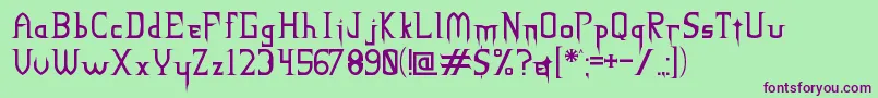 NECK ROMANCER Regular Font – Purple Fonts on Green Background