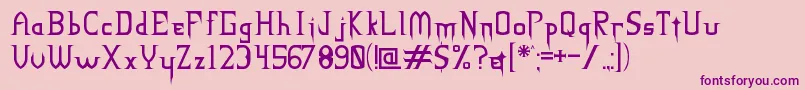NECK ROMANCER Regular Font – Purple Fonts on Pink Background