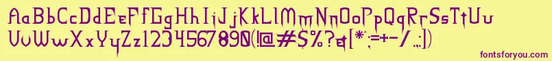 NECK ROMANCER Regular Font – Purple Fonts on Yellow Background