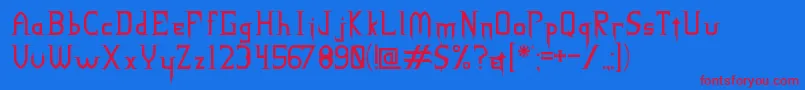 NECK ROMANCER Regular Font – Red Fonts on Blue Background