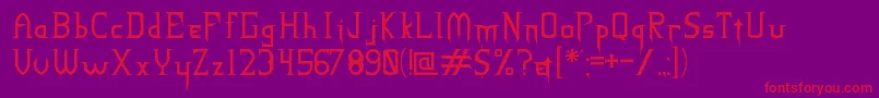 NECK ROMANCER Regular Font – Red Fonts on Purple Background