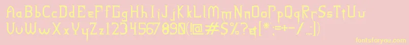 NECK ROMANCER Regular Font – Yellow Fonts on Pink Background