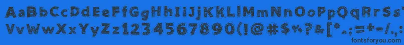 Needlework Good Font – Black Fonts on Blue Background