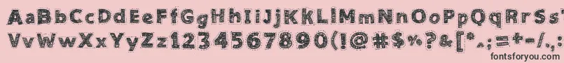 Needlework Good Font – Black Fonts on Pink Background