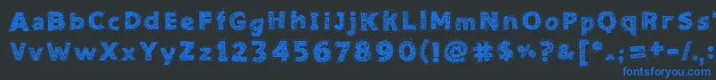 Needlework Good Font – Blue Fonts on Black Background