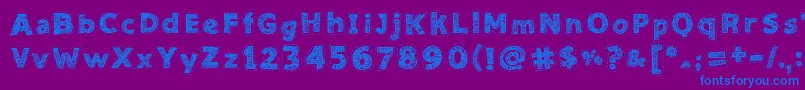 Needlework Good Font – Blue Fonts on Purple Background