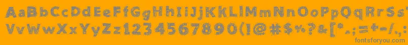 Needlework Good-Schriftart – Graue Schriften auf orangefarbenem Hintergrund