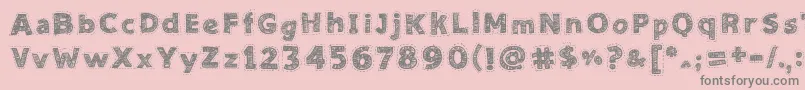 Needlework Good Font – Gray Fonts on Pink Background