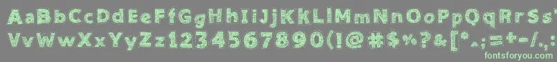 Needlework Good Font – Green Fonts on Gray Background