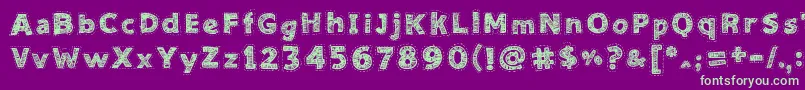 Needlework Good Font – Green Fonts on Purple Background