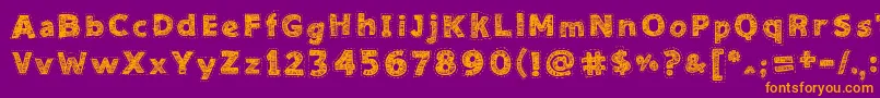 Needlework Good Font – Orange Fonts on Purple Background