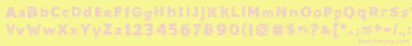 Needlework Good Font – Pink Fonts on Yellow Background