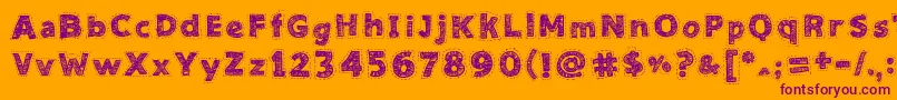 Needlework Good Font – Purple Fonts on Orange Background