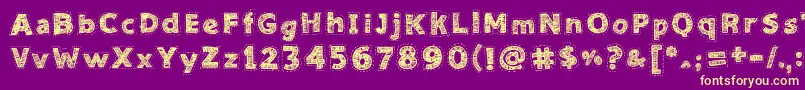Needlework Good Font – Yellow Fonts on Purple Background