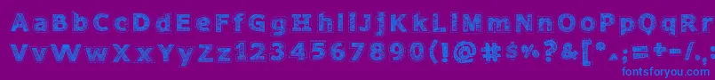 Needlework Perfect Font – Blue Fonts on Purple Background