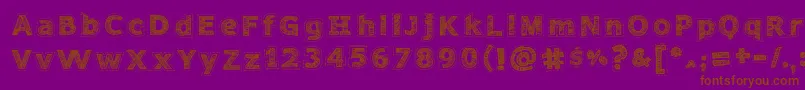 Needlework Perfect Font – Brown Fonts on Purple Background