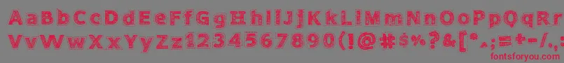 Needlework Perfect Font – Red Fonts on Gray Background