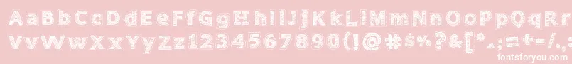 Needlework Perfect Font – White Fonts on Pink Background