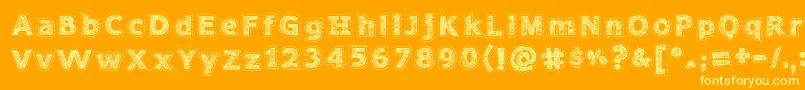 Needlework Perfect Font – Yellow Fonts on Orange Background