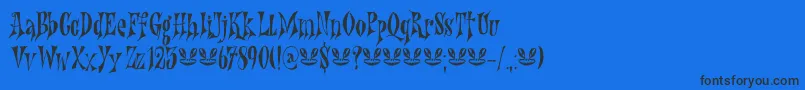 Nefarious DEMO Font – Black Fonts on Blue Background