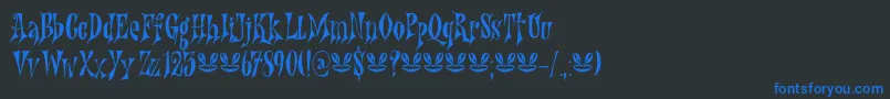 Nefarious DEMO Font – Blue Fonts on Black Background