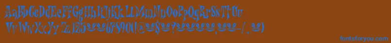 Nefarious DEMO Font – Blue Fonts on Brown Background