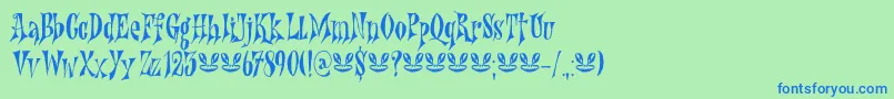 Nefarious DEMO Font – Blue Fonts on Green Background
