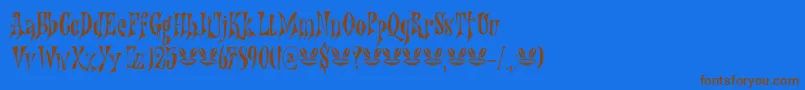 Nefarious DEMO Font – Brown Fonts on Blue Background