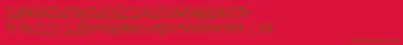 Nefarious DEMO Font – Brown Fonts on Red Background