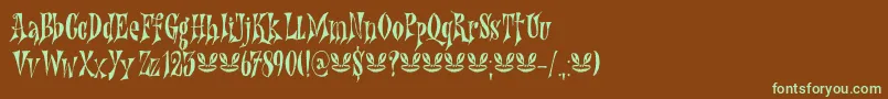 Шрифт Nefarious DEMO – зелёные шрифты на коричневом фоне